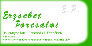 erzsebet porcsalmi business card